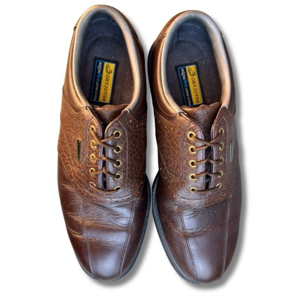 Footjoy Dryjoys Aquaflex Golf Shoes Brown Leather Men's Size 9M 53478